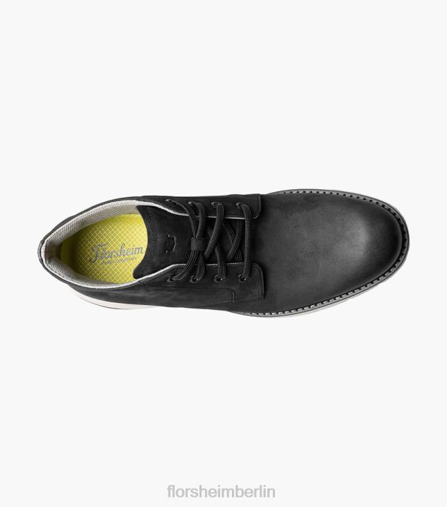 D28032 schwarzes Nubuk Schuhwerk Männer Florsheim Frenzi Chukka-Stiefel mit schlichter Zehenpartie