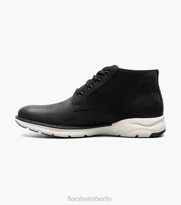 D28032 schwarzes Nubuk Schuhwerk Männer Florsheim Frenzi Chukka-Stiefel mit schlichter Zehenpartie
