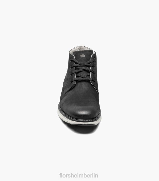 D28032 schwarzes Nubuk Schuhwerk Männer Florsheim Frenzi Chukka-Stiefel mit schlichter Zehenpartie