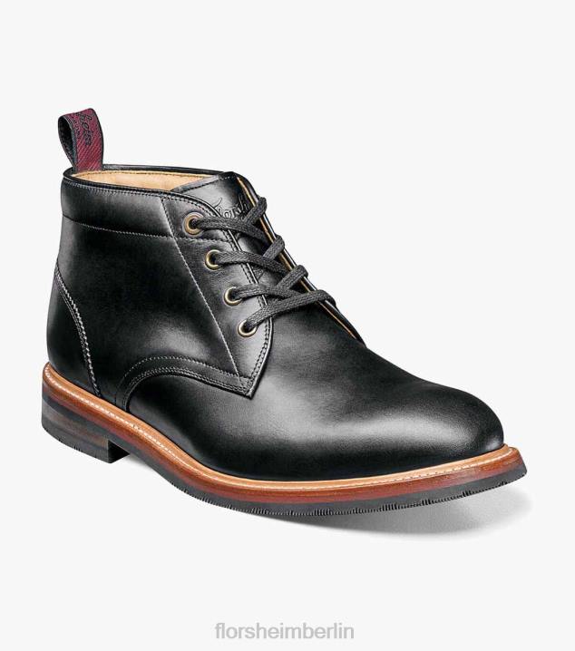 D280390 Schwarz Schuhwerk Männer Florsheim Foundry-Chukka-Stiefel mit schlichter Zehenpartie
