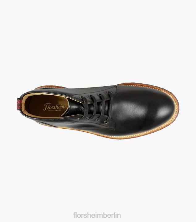 D280390 Schwarz Schuhwerk Männer Florsheim Foundry-Chukka-Stiefel mit schlichter Zehenpartie