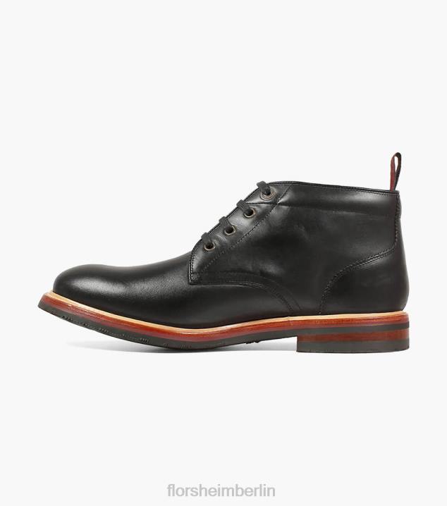 D280390 Schwarz Schuhwerk Männer Florsheim Foundry-Chukka-Stiefel mit schlichter Zehenpartie