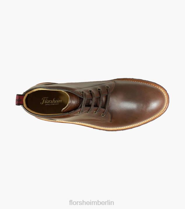 D280391 braun Schuhwerk Männer Florsheim Foundry-Chukka-Stiefel mit schlichter Zehenpartie