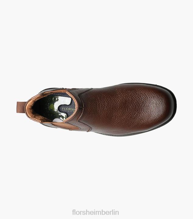 D280416 braun Schuhwerk Männer Florsheim Loedin Work Gore-Stiefel mit Stahlkappe und schlichter Zehenpartie