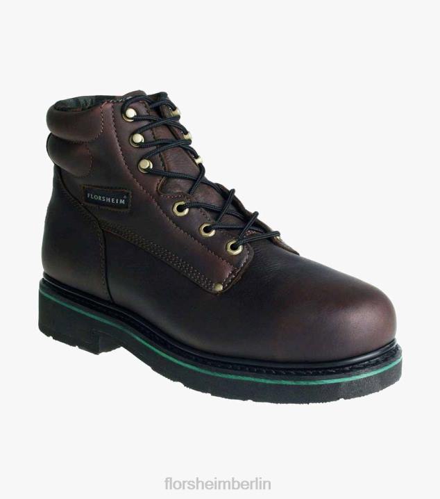 D280417 braun Schuhwerk Männer Florsheim Utility-Schnürstiefel mit Stahlkappe und schlichter Zehenpartie
