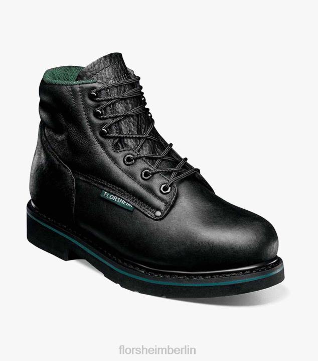 D280418 Schwarz Schuhwerk Männer Florsheim Loedin Work Gore-Stiefel mit Stahlkappe und schlichter Zehenpartie