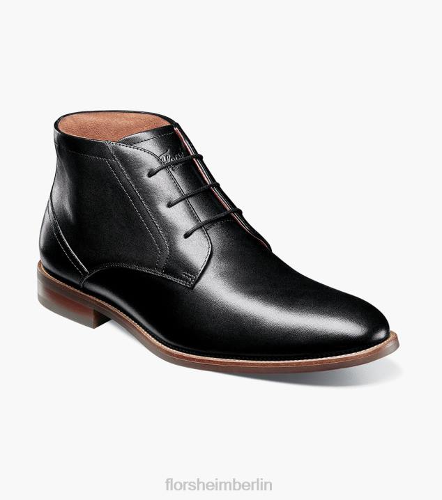 D28057 Schwarz Schuhwerk Männer Florsheim Rucci-Chukka-Stiefel mit schlichter Zehenpartie