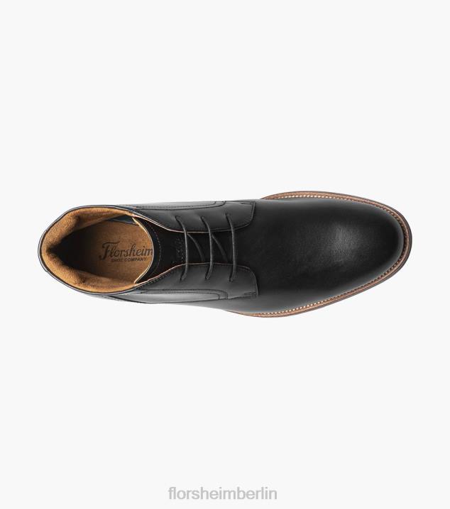 D28057 Schwarz Schuhwerk Männer Florsheim Rucci-Chukka-Stiefel mit schlichter Zehenpartie