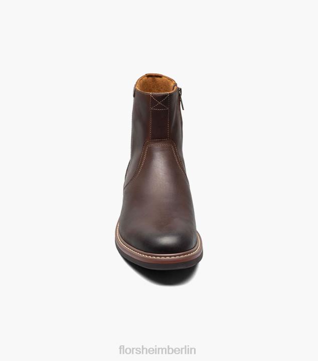 D28059 braunes Ch Schuhwerk Männer Florsheim Norwalk-Stiefel mit seitlichem Reißverschluss und schlichter Zehenpartie