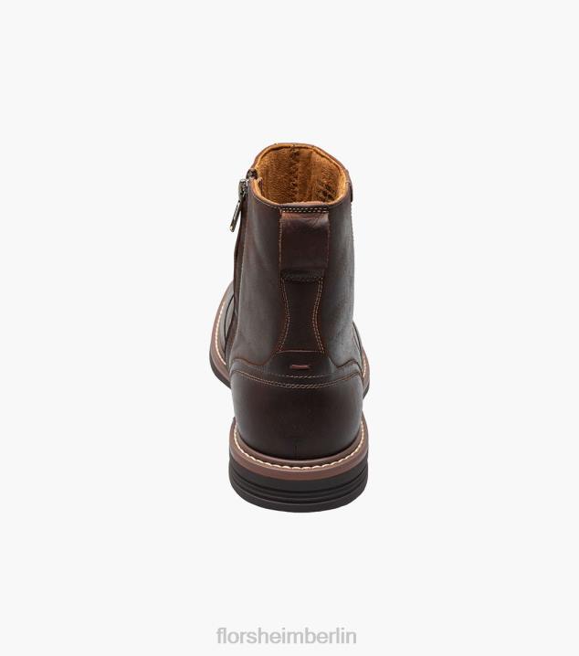 D28059 braunes Ch Schuhwerk Männer Florsheim Norwalk-Stiefel mit seitlichem Reißverschluss und schlichter Zehenpartie