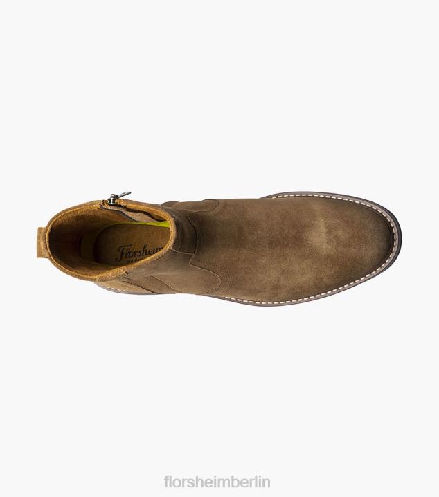 D28060 Mokka Schuhwerk Männer Florsheim Norwalk-Stiefel mit seitlichem Reißverschluss und schlichter Zehenpartie
