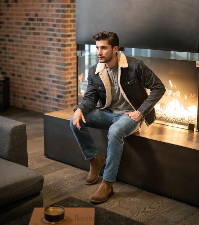 D28060 Mokka Schuhwerk Männer Florsheim Norwalk-Stiefel mit seitlichem Reißverschluss und schlichter Zehenpartie