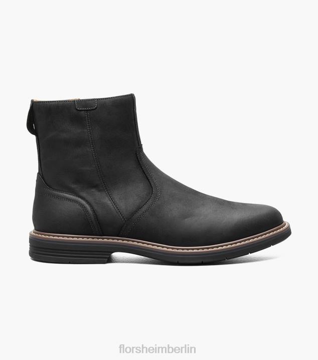 D28061 schwarzes Ch Schuhwerk Männer Florsheim Norwalk-Stiefel mit seitlichem Reißverschluss und schlichter Zehenpartie