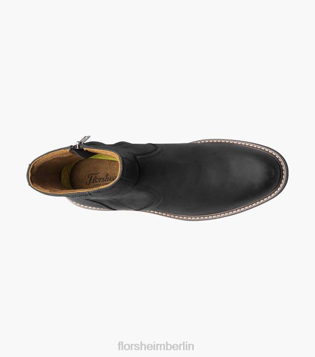 D28061 schwarzes Ch Schuhwerk Männer Florsheim Norwalk-Stiefel mit seitlichem Reißverschluss und schlichter Zehenpartie