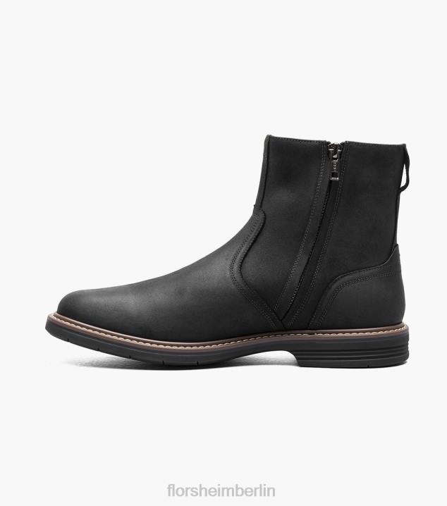 D28061 schwarzes Ch Schuhwerk Männer Florsheim Norwalk-Stiefel mit seitlichem Reißverschluss und schlichter Zehenpartie