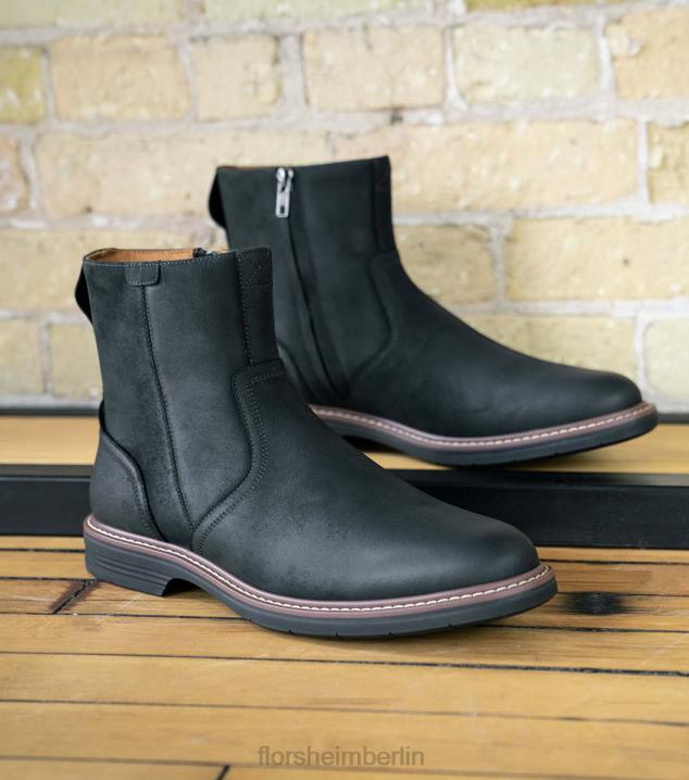 D28061 schwarzes Ch Schuhwerk Männer Florsheim Norwalk-Stiefel mit seitlichem Reißverschluss und schlichter Zehenpartie