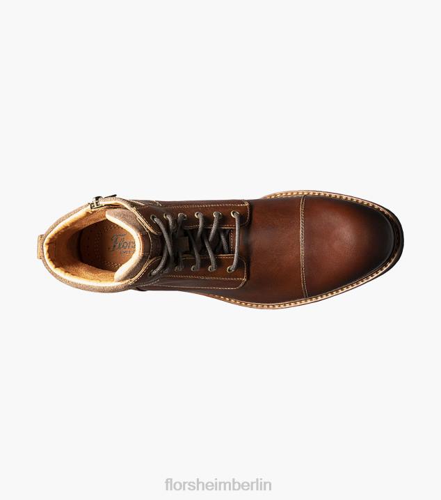 D28073 Kastanie Schuhwerk Männer Florsheim Chalet-Schnürstiefel mit Kappenkappe