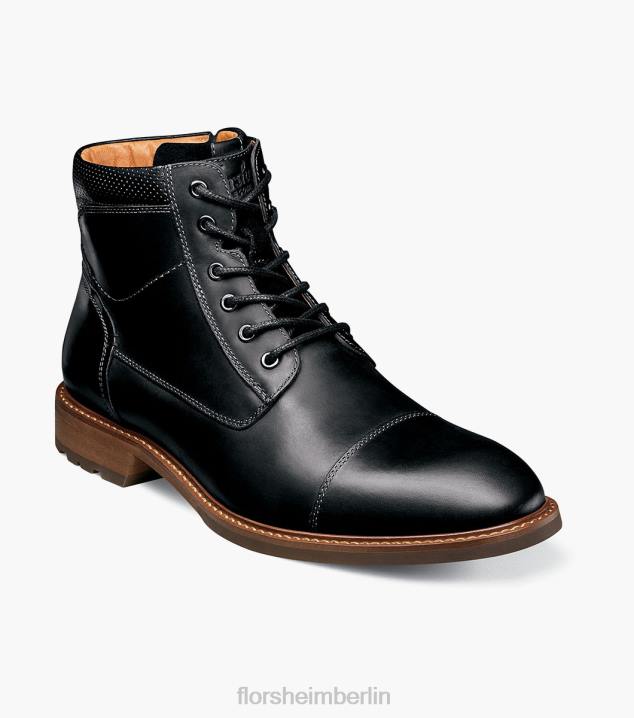 D28074 schwarzes Ch Schuhwerk Männer Florsheim Chalet-Schnürstiefel mit Kappenkappe