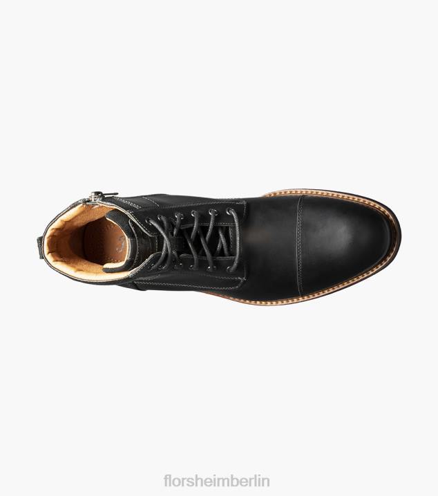 D28074 schwarzes Ch Schuhwerk Männer Florsheim Chalet-Schnürstiefel mit Kappenkappe