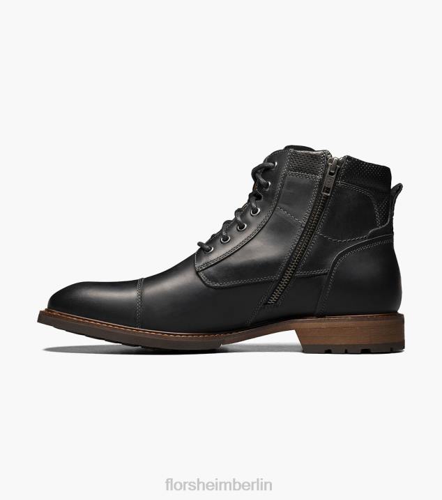 D28074 schwarzes Ch Schuhwerk Männer Florsheim Chalet-Schnürstiefel mit Kappenkappe
