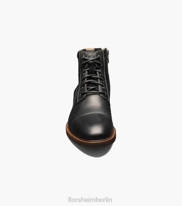 D28074 schwarzes Ch Schuhwerk Männer Florsheim Chalet-Schnürstiefel mit Kappenkappe
