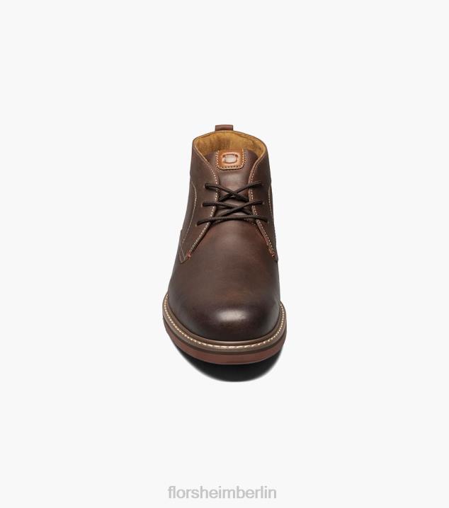 D28076 braunes Ch Schuhwerk Männer Florsheim Norwalk Chukka-Stiefel mit schlichter Zehenpartie