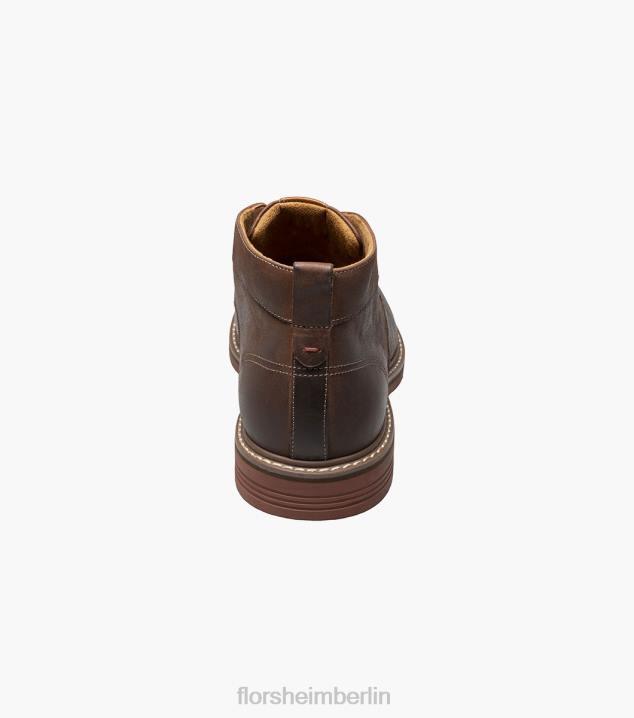 D28076 braunes Ch Schuhwerk Männer Florsheim Norwalk Chukka-Stiefel mit schlichter Zehenpartie