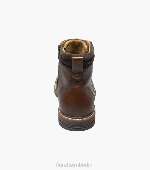 D28080 Cognac fiel Schuhwerk Männer Florsheim Norwalk Schnürstiefel mit schlichter Zehenpartie