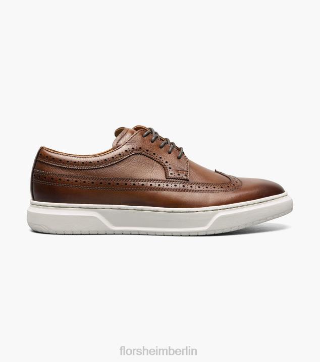 D280107 Cognac Schuhwerk Männer Florsheim Erstklassiger Wingtip-Schnürsneaker