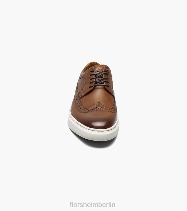 D280107 Cognac Schuhwerk Männer Florsheim Erstklassiger Wingtip-Schnürsneaker