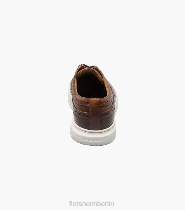 D280107 Cognac Schuhwerk Männer Florsheim Erstklassiger Wingtip-Schnürsneaker