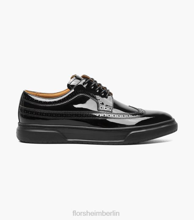 D280108 schwarzes Lackleder Schuhwerk Männer Florsheim Erstklassiger Wingtip-Schnürsneaker