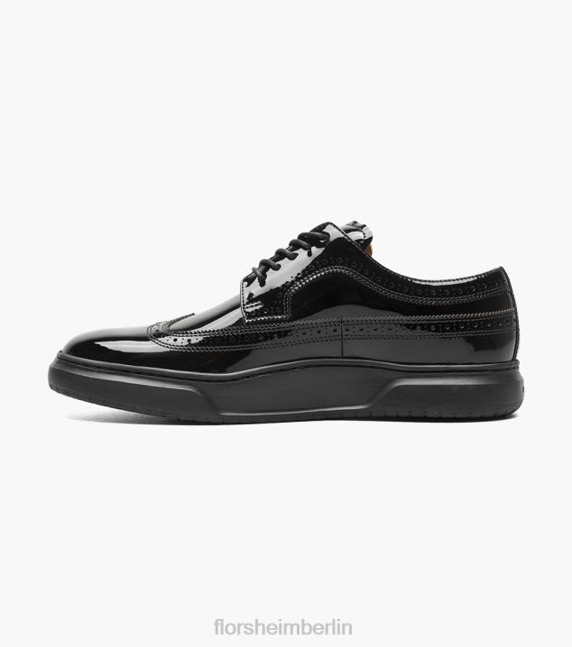 D280108 schwarzes Lackleder Schuhwerk Männer Florsheim Erstklassiger Wingtip-Schnürsneaker
