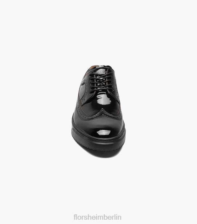 D280108 schwarzes Lackleder Schuhwerk Männer Florsheim Erstklassiger Wingtip-Schnürsneaker