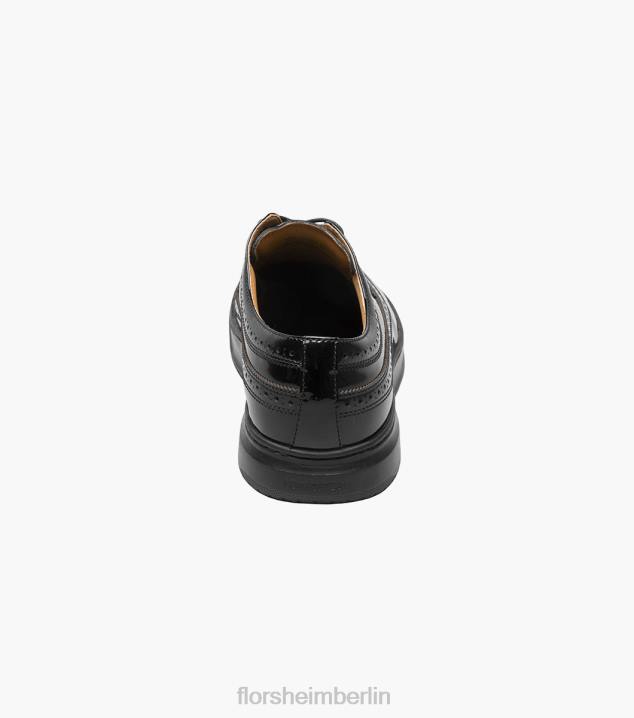 D280108 schwarzes Lackleder Schuhwerk Männer Florsheim Erstklassiger Wingtip-Schnürsneaker