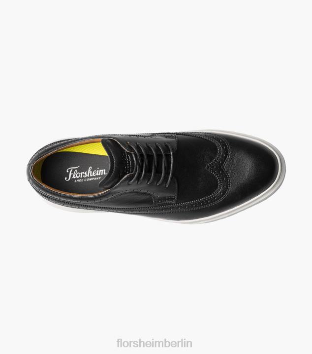 D280109 Schwarz Schuhwerk Männer Florsheim Erstklassiger Wingtip-Schnürsneaker