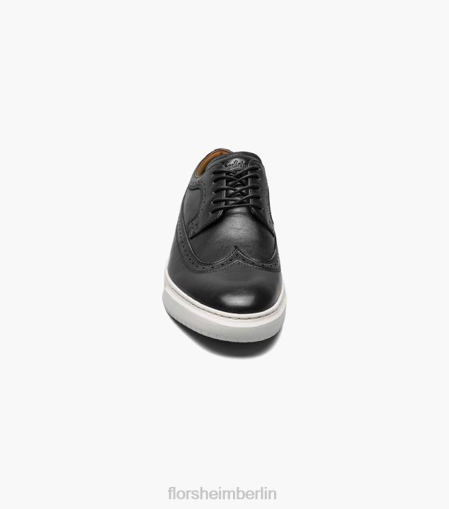 D280109 Schwarz Schuhwerk Männer Florsheim Erstklassiger Wingtip-Schnürsneaker