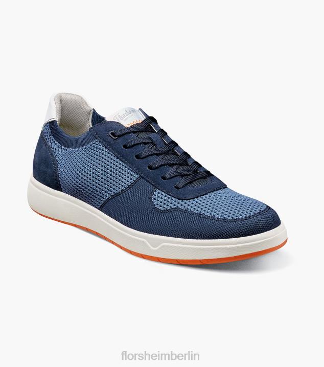 D28016 Blau Schuhwerk Männer Florsheim Heist 1 gestrickter 6-Loch-Sneaker mit Spitze bis zur Zehenpartie