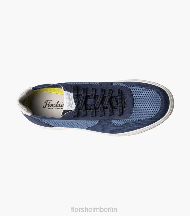 D28016 Blau Schuhwerk Männer Florsheim Heist 1 gestrickter 6-Loch-Sneaker mit Spitze bis zur Zehenpartie