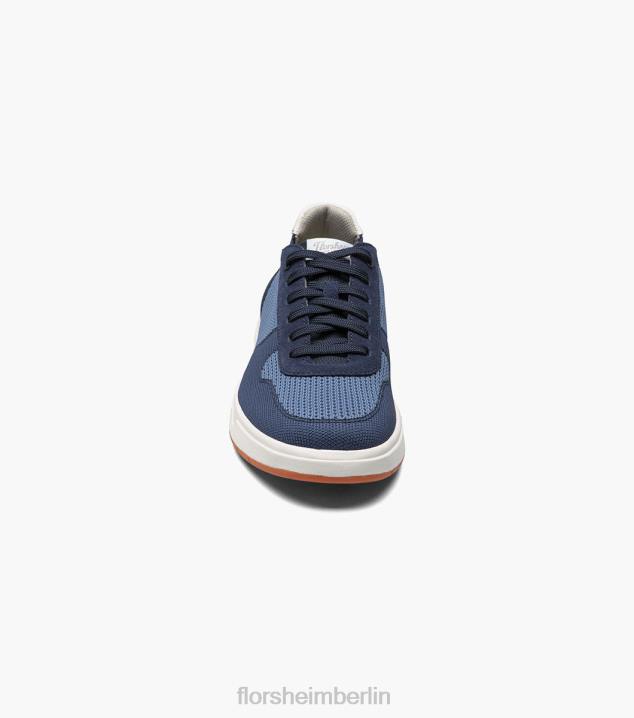 D28016 Blau Schuhwerk Männer Florsheim Heist 1 gestrickter 6-Loch-Sneaker mit Spitze bis zur Zehenpartie