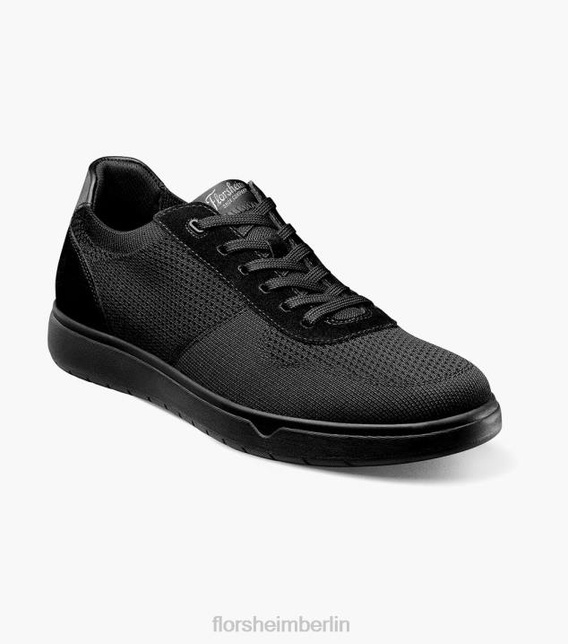 D28017 Schwarz Schuhwerk Männer Florsheim Heist 1 gestrickter 6-Loch-Sneaker mit Spitze bis zur Zehenpartie