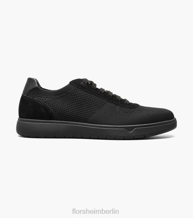 D28017 Schwarz Schuhwerk Männer Florsheim Heist 1 gestrickter 6-Loch-Sneaker mit Spitze bis zur Zehenpartie
