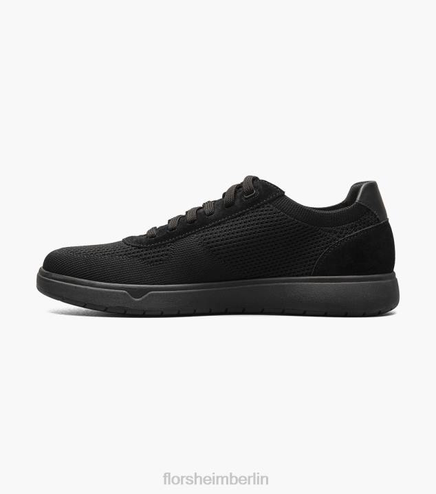 D28017 Schwarz Schuhwerk Männer Florsheim Heist 1 gestrickter 6-Loch-Sneaker mit Spitze bis zur Zehenpartie