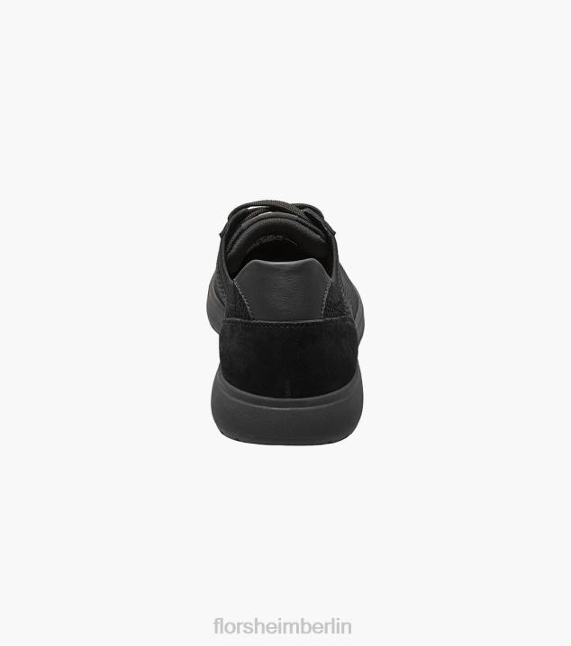 D28017 Schwarz Schuhwerk Männer Florsheim Heist 1 gestrickter 6-Loch-Sneaker mit Spitze bis zur Zehenpartie