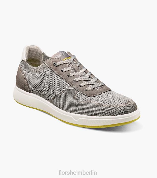 D28018 grau Schuhwerk Männer Florsheim Heist 1 gestrickter 6-Loch-Sneaker mit Spitze bis zur Zehenpartie