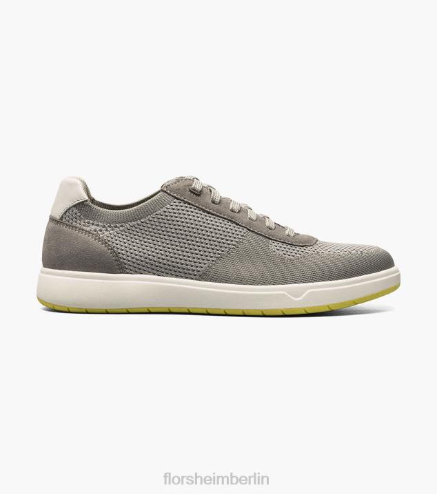 D28018 grau Schuhwerk Männer Florsheim Heist 1 gestrickter 6-Loch-Sneaker mit Spitze bis zur Zehenpartie