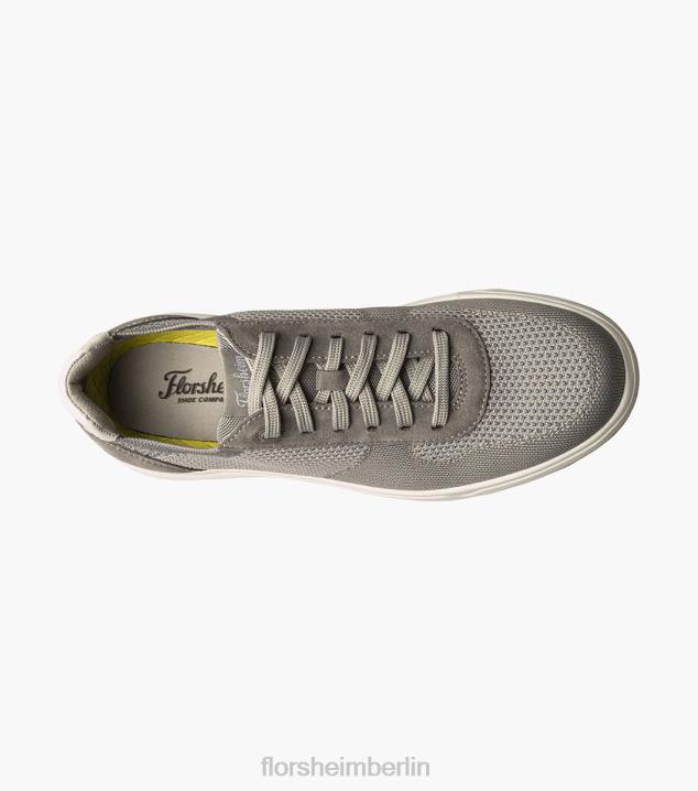 D28018 grau Schuhwerk Männer Florsheim Heist 1 gestrickter 6-Loch-Sneaker mit Spitze bis zur Zehenpartie