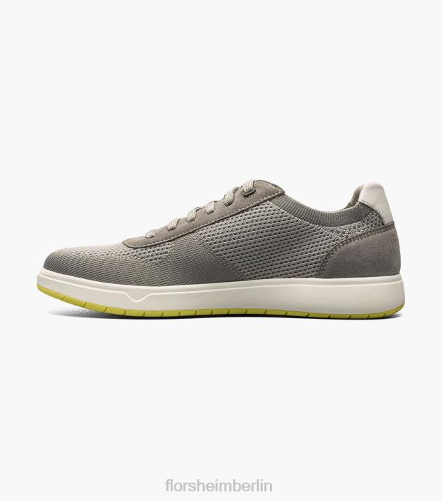 D28018 grau Schuhwerk Männer Florsheim Heist 1 gestrickter 6-Loch-Sneaker mit Spitze bis zur Zehenpartie