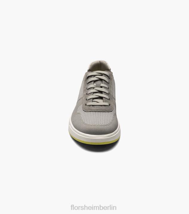 D28018 grau Schuhwerk Männer Florsheim Heist 1 gestrickter 6-Loch-Sneaker mit Spitze bis zur Zehenpartie