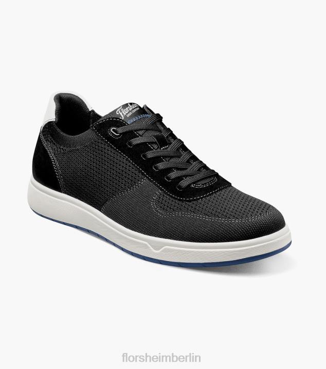 D28020 Schwarz-Weiss Schuhwerk Männer Florsheim Heist 1 gestrickter 6-Loch-Sneaker mit Spitze bis zur Zehenpartie